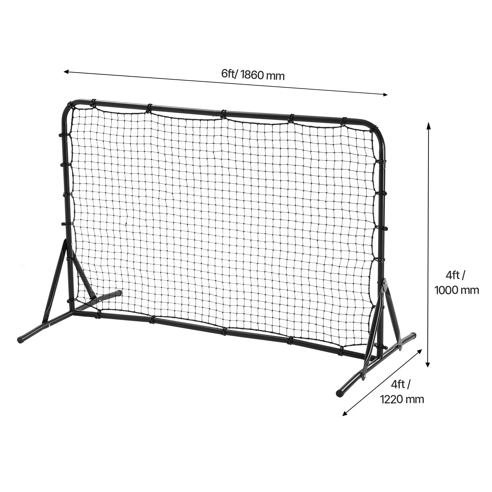 6x4FT Soccer Rebound Trainer Soccer Training Equipment Double-Sided Net_voghion.com